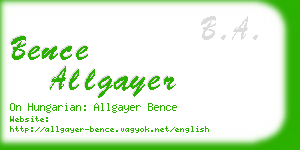 bence allgayer business card